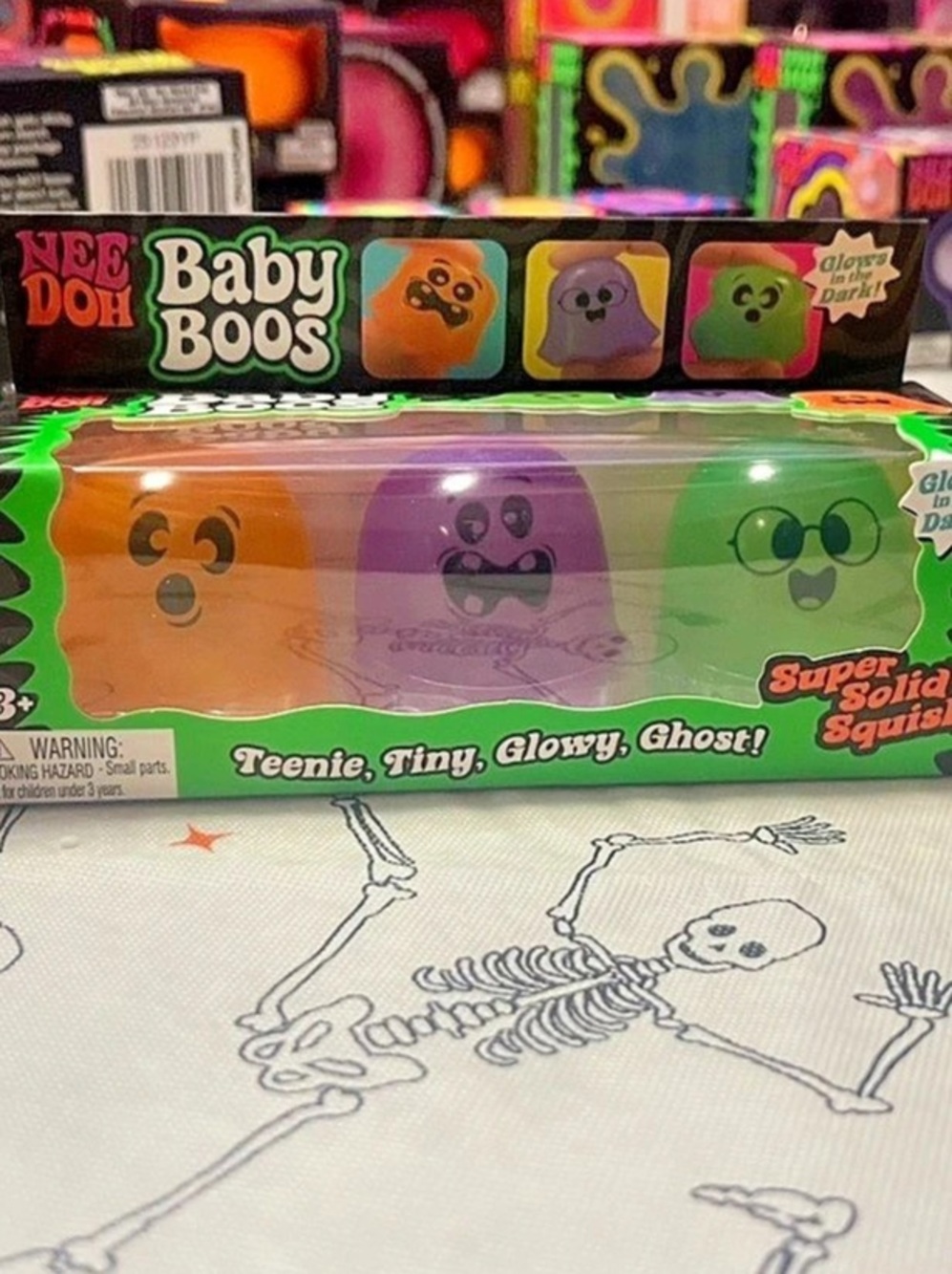 Needoh Baby Boo's Squishy Ghost Set Green & Purple Orange NWT